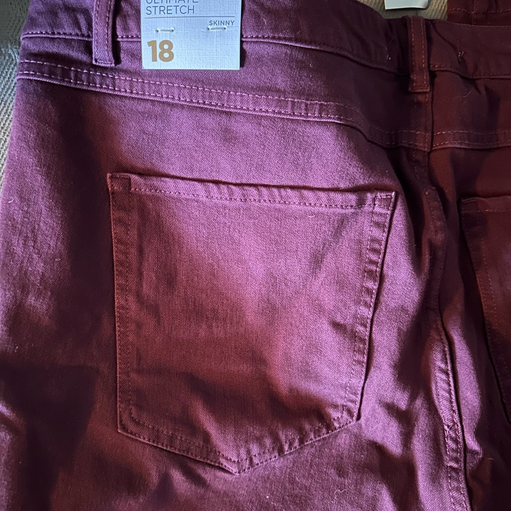 Lane Bryant Ultimate Stretch Skinny Jeans - Burgundy
